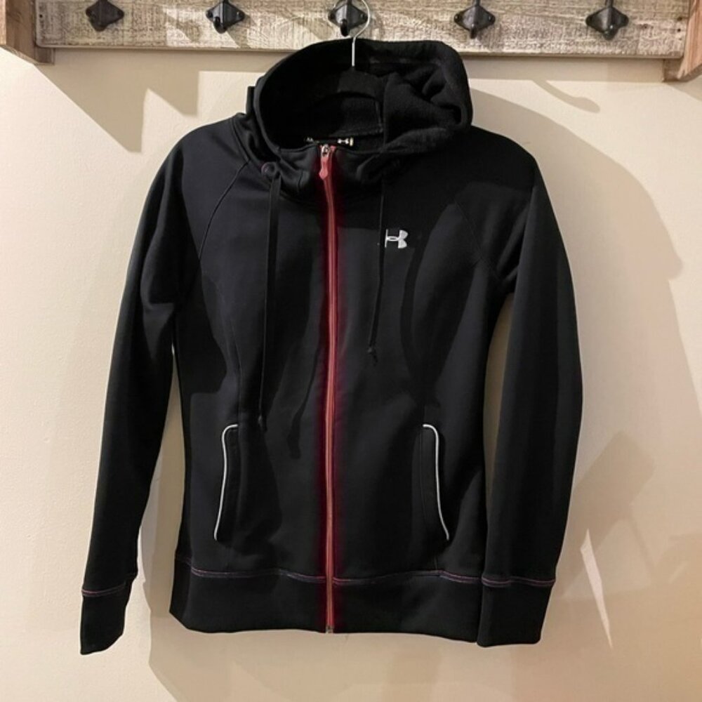 Under Armour Black fleece zip up hoodie jacket women xs
